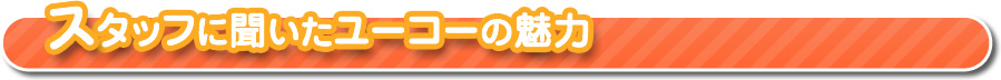 スタッフに聞いたユーコーの魅力