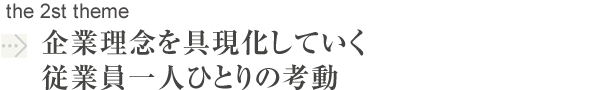企業理念を具現化していく従業員一人ひとりの考動